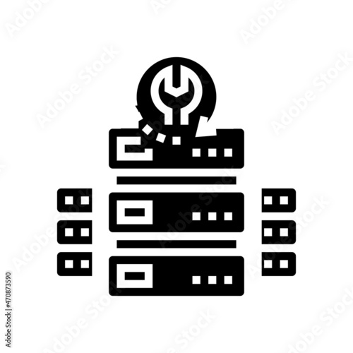 raid data recovery glyph icon vector. raid data recovery sign. isolated contour symbol black illustration