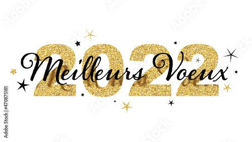 Bannière typographique vecteur MEILLEURS VOEUX 2022