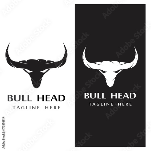 bull head horn icon template