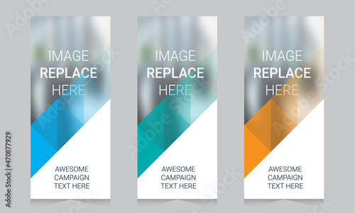 Roll up banner vector template
