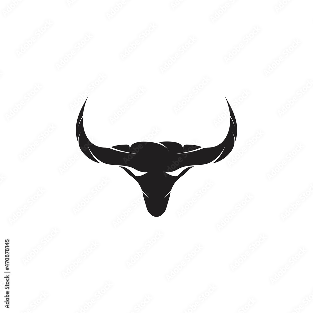 Fototapeta premium bull head horn icon template