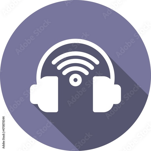 Headphones Glyph Circle Vector Icon Design