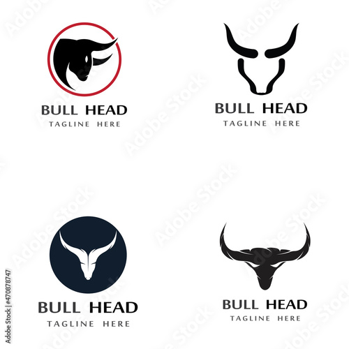 bull head horn icon template