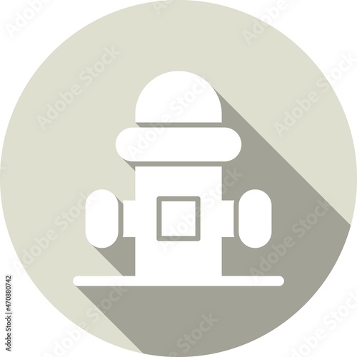 Hydrant Glyph Circle Vector Icon Design