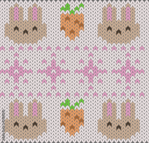 sweater pattern with rabbits and carrots