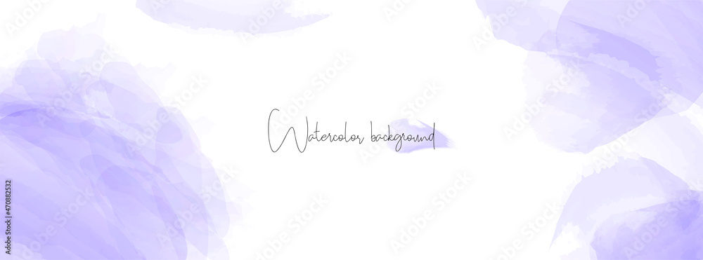 Very peri watercolor abstract background. Vector long minimal banner for facebook cover, header design template