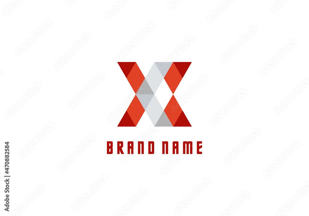 Fototapeta premium Logo Element Letter X And X Triangle Pyramid Red Color Simple Vector Illustration Template Good For Any Industry