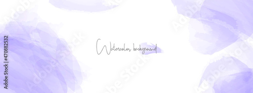 Very peri watercolor abstract background. Vector long minimal banner for facebook cover, header design template