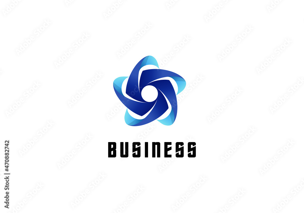 Logo Element Flower Blue Color Vector Illustration Template Good For Any Industry