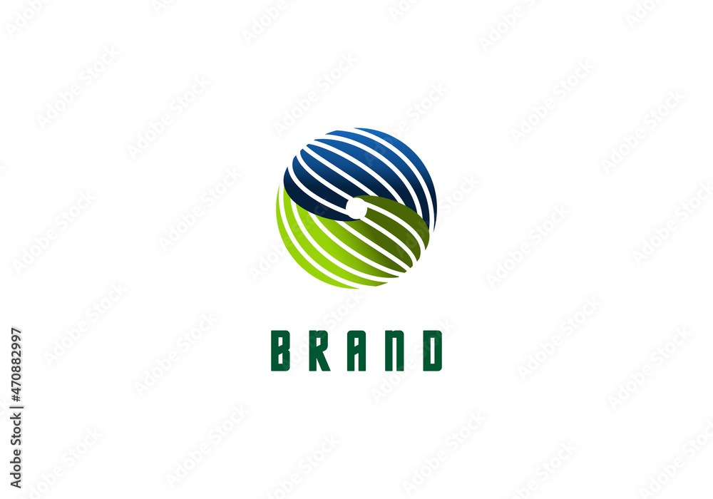 Logo Element Circle Two Color Green And Blue Vector Illustration Template Good For Any Industry Logo Element Circle Two Color Green And Blue Vector Illustration Template Good For Any Industry