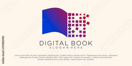 Digital Book logo Template vector