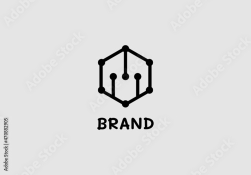 Logo Element Hexagon Robot Head Vector Illustration Template Good For Any Industry