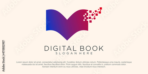 Digital Book logo Template vector