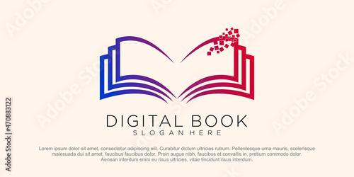 Digital Book logo Template vector