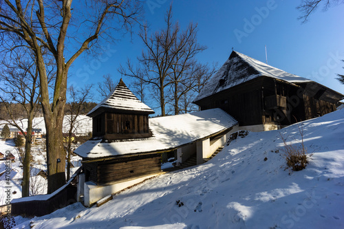 Wooden articular church of Lestiny, UNESCO site, Slovakia photo