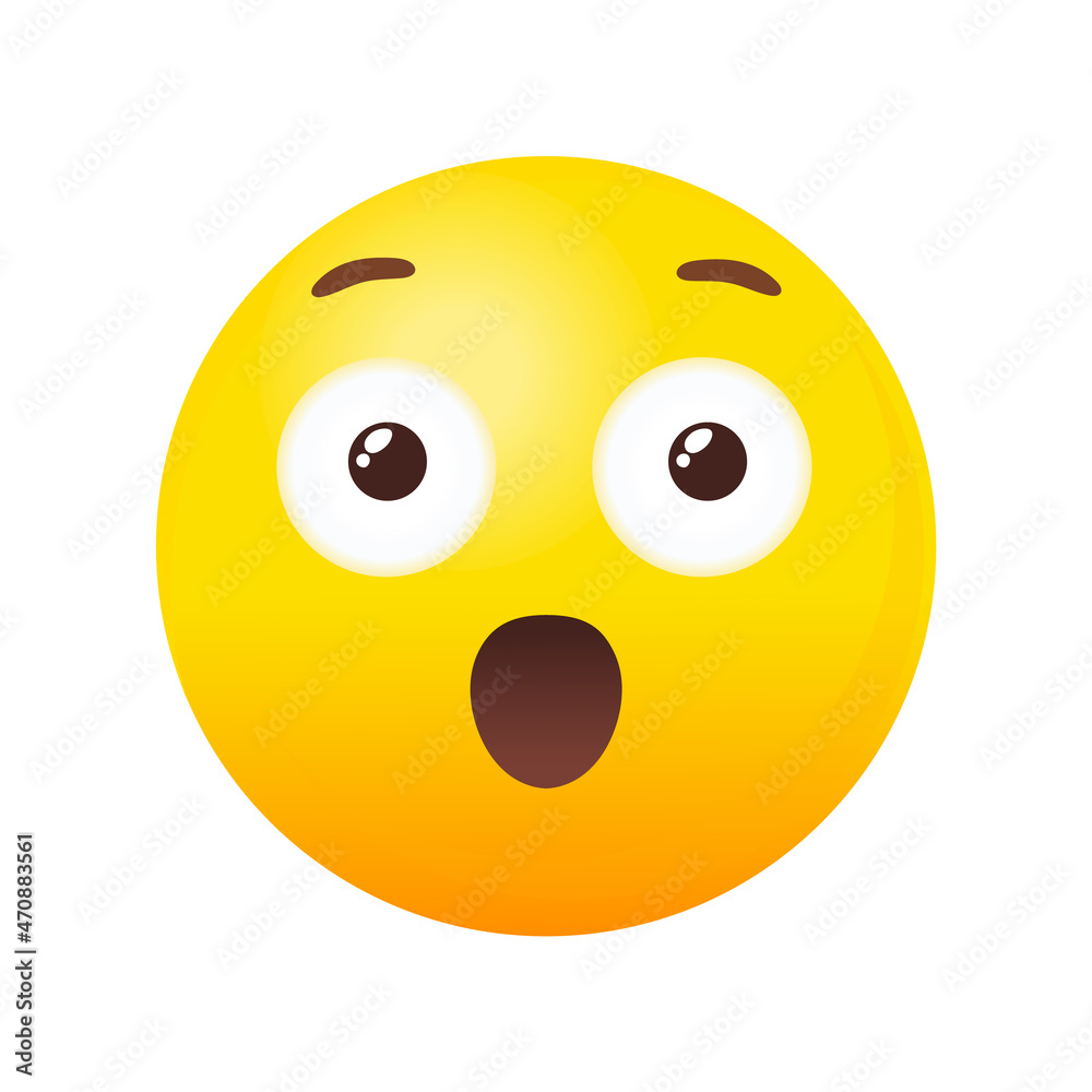 Emoji Surprised. Smiley expression emotes for like vector Emoji Surprised. Smiley expression emotes for like vector