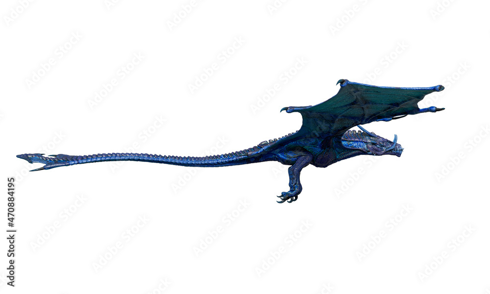 Fototapeta premium magic dragon is flying side view