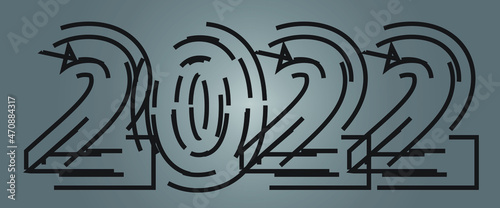 Number 2022, striped pattern on a grey background.