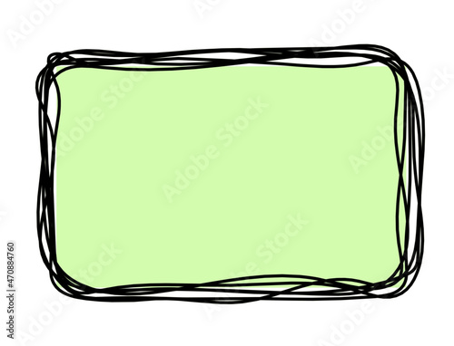 Abstract color rectangle as line drawing on white as background. Vector 