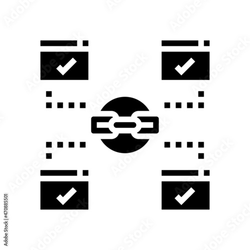 relevant outbound links glyph icon vector. relevant outbound links sign. isolated contour symbol black illustration