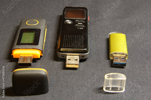 Mp3 player. Voice recorder. Flash card. Modern electronics 