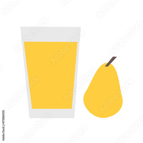 Wallpaper Mural A glass of pear juice and a yellow pear. Torontodigital.ca