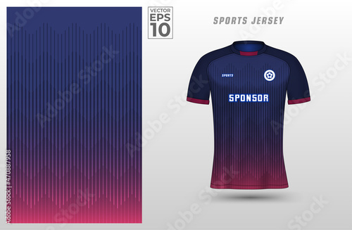T-shirt sport design template for soccer jersey. Sport uniform in front view. Tshirt mock up for sport club. Vector Illustration.