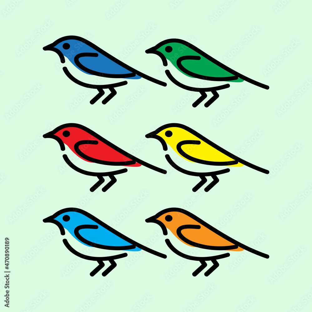 Obraz premium Little bird icon with color