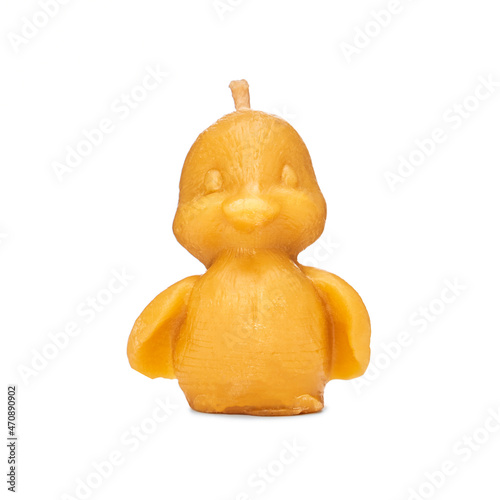 Wax duck candle packshot on white backgroun