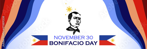 Cuadro en lienzo November 30, Happy Bonifacio Day vector illustration