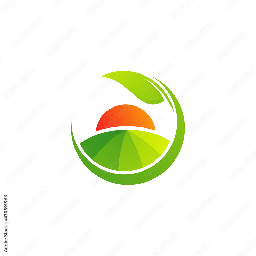 Nature Farm logo design vector template. Farm logo concept Nature Farm logo design vector template. Farm logo concept