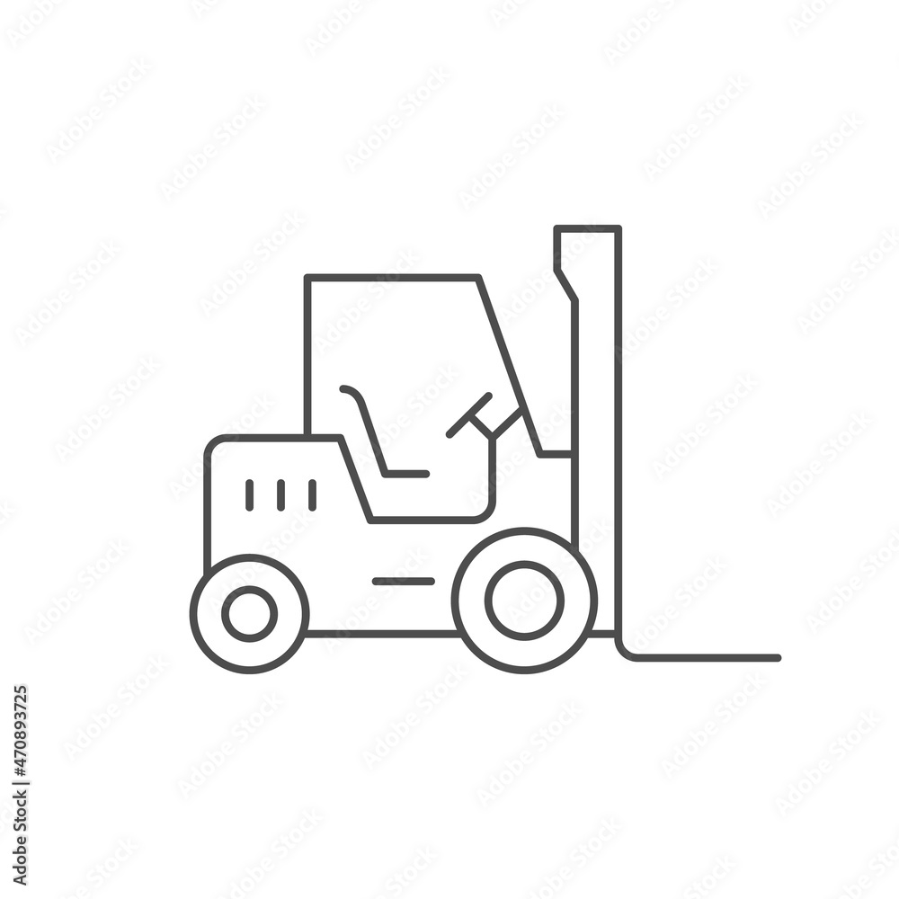 Forklift loader line outline icon