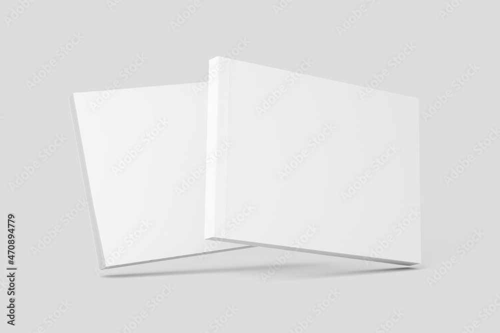 Softcover Landscape Book White Blank 3D Rendering Mockup Softcover Landscape Book White Blank 3D Rendering Mockup