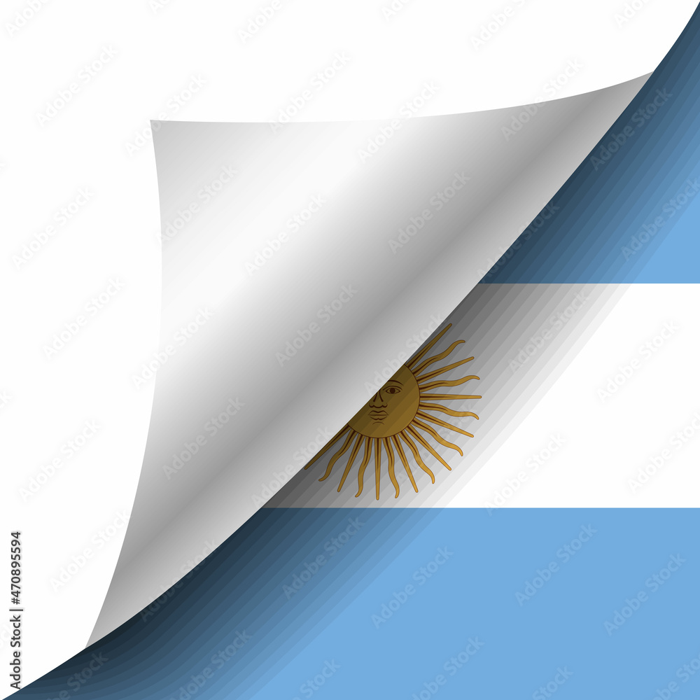 Fototapeta Hidden Argentina flag with curled corner