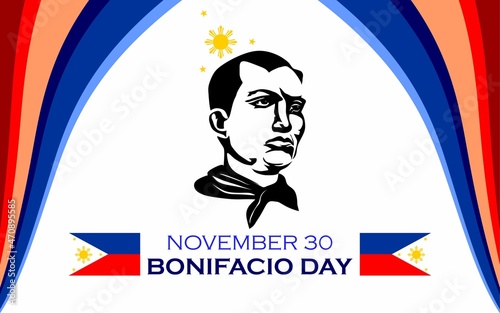 November 30, Happy Bonifacio Day vector illustration. Suitable for greeting card, poster and banner.