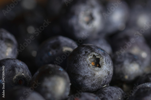 Ripe blueberries on a plate
