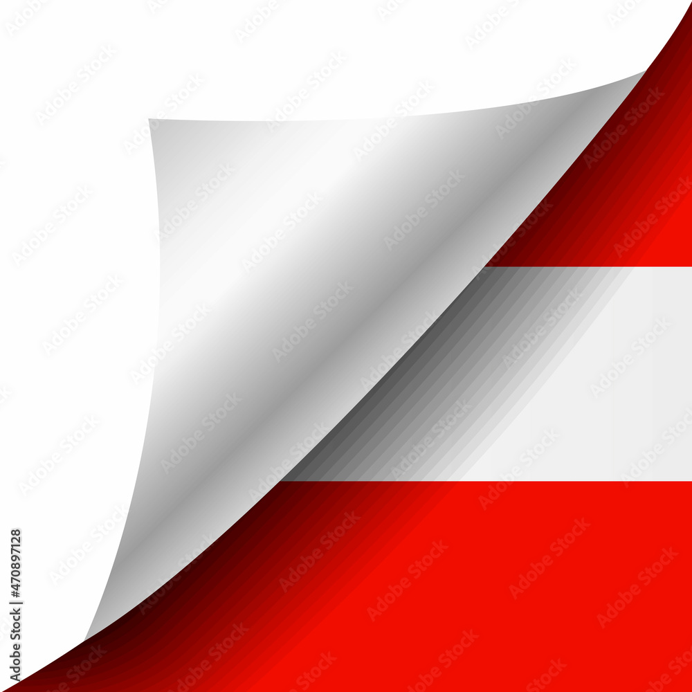 Hidden Austria flag with curled corner Hidden Austria flag with curled corner
