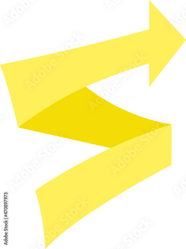Arrow curved growing figure show symbol vector