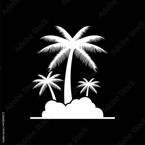 Palm icon isolated on dark background