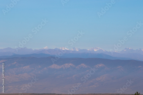 Caucasian mountain range landscape and view