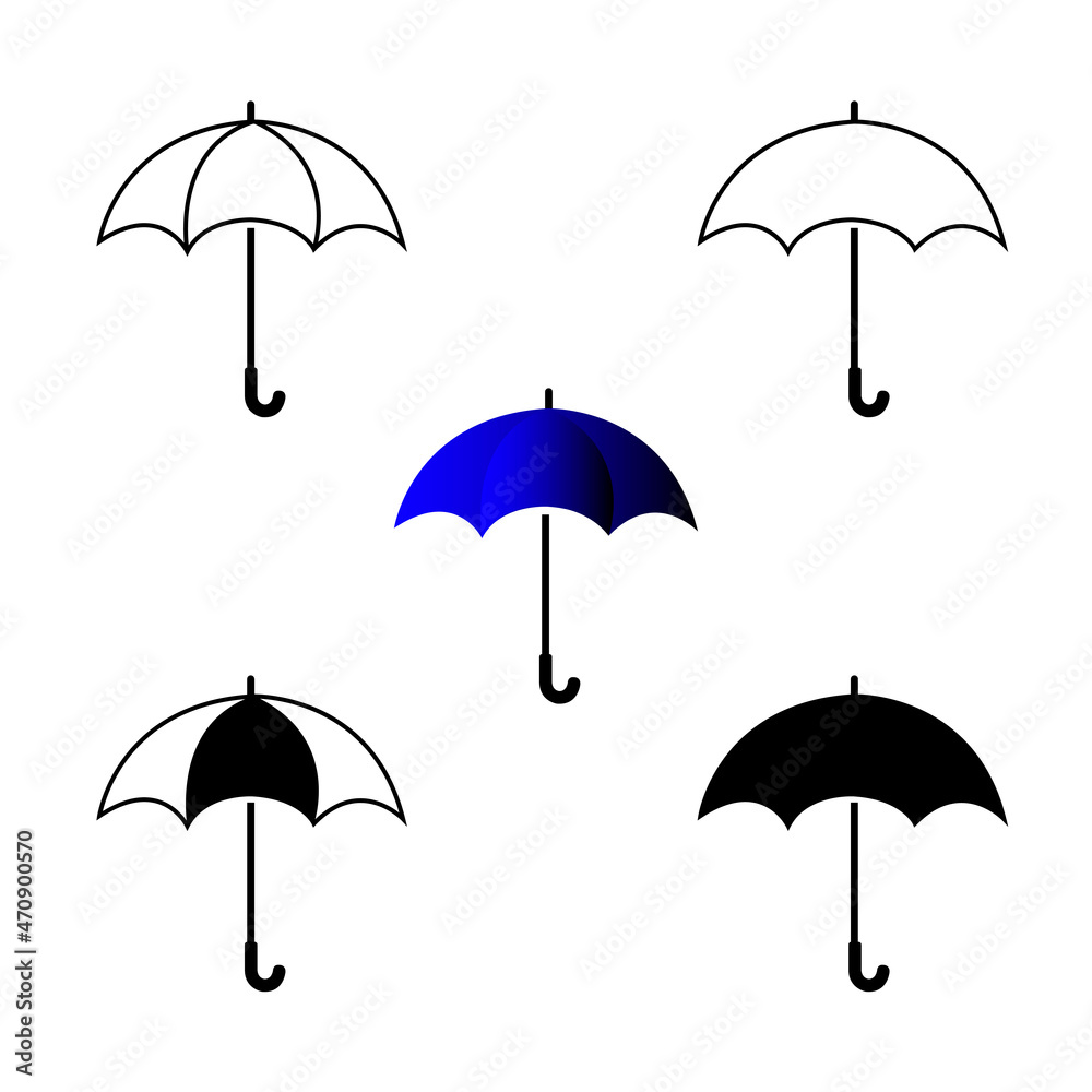 Umbrella icon set. Umbrella. Vector illustration. Umbrella icon set. Umbrella. Vector illustration.