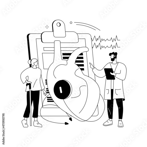 Ischemic heart disease abstract concept vector illustration.