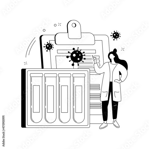 Coronavirus test kit abstract concept vector illustration.
