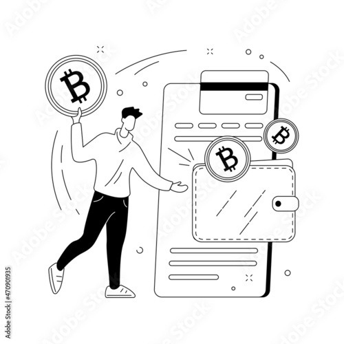 Digital wallet abstract concept vector illustration.