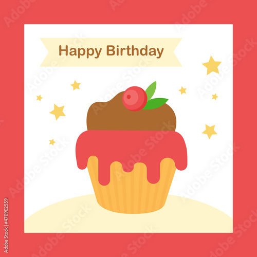 It is a birthday card with a cupcake.