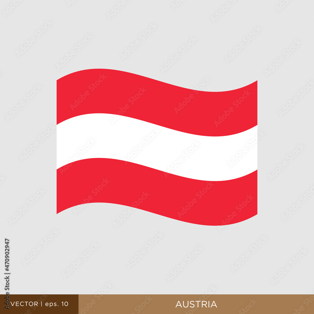 Waving flag of Austria vector illustration design template.