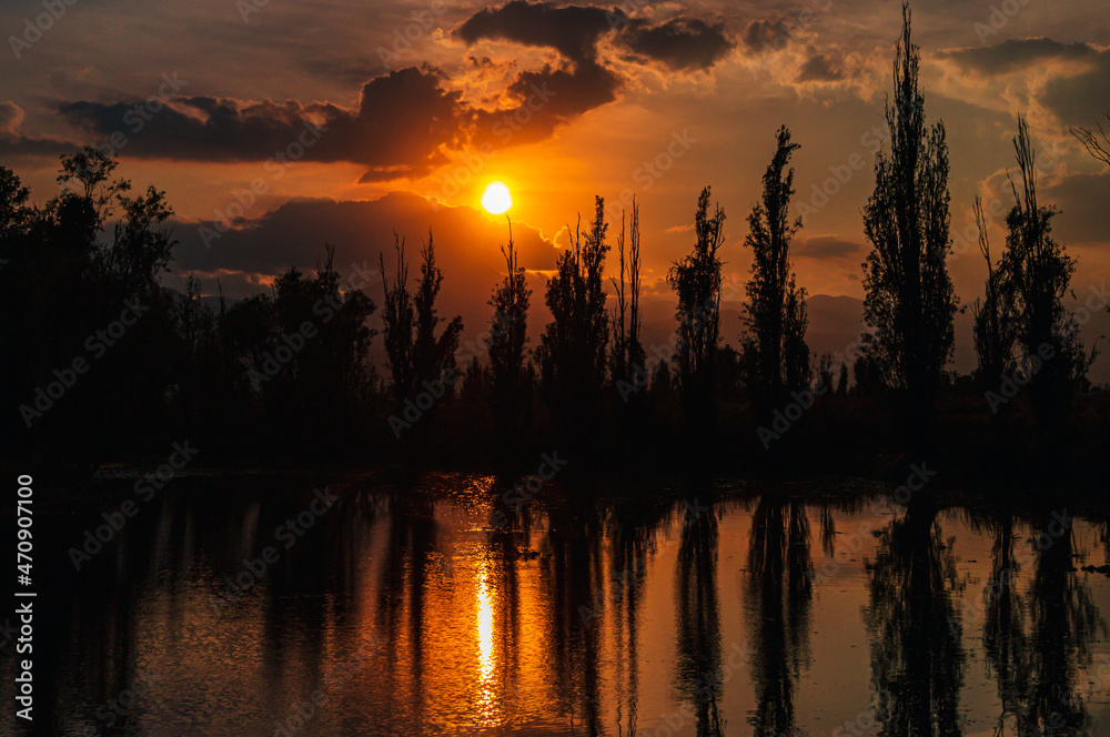 sunset over the river sunset over the river