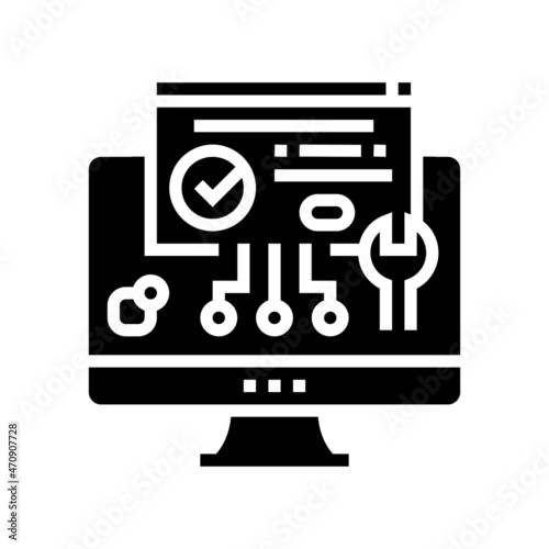 plugin program glyph icon vector. plugin program sign. isolated contour symbol black illustration