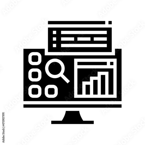 desktop applications glyph icon vector. desktop applications sign. isolated contour symbol black illustration