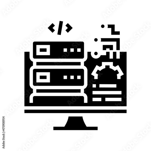 server software glyph icon vector. server software sign. isolated contour symbol black illustration